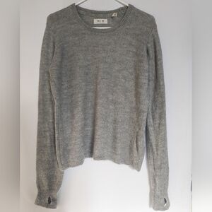Gray Women's Large MIH Jeans Sweater 100% Alpaca Wool Pullover Breathable